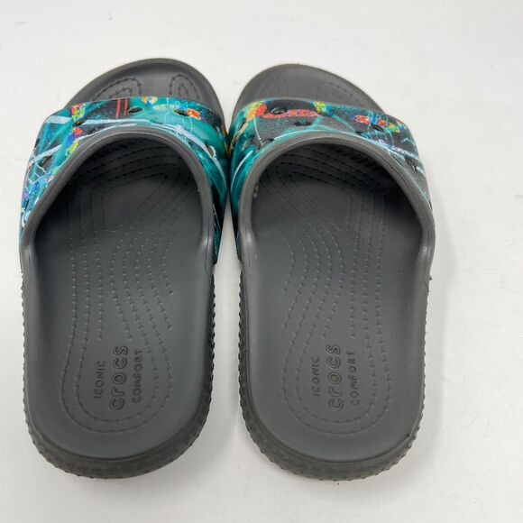 Crocs Iconic Comfort Classic Slide Sandals Black Kids Size C 12 - Picture 4 of 7